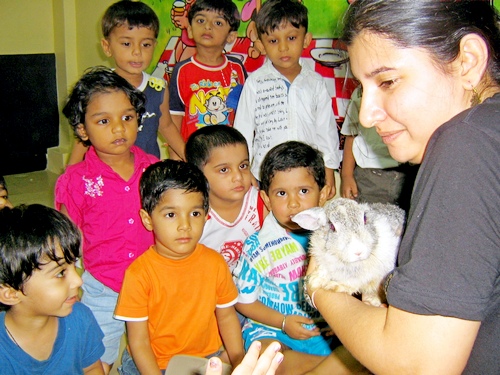 dierentestament kinderklas met onderwijzeres